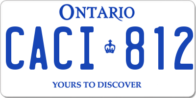 ON license plate CACI812