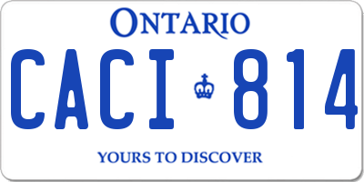 ON license plate CACI814