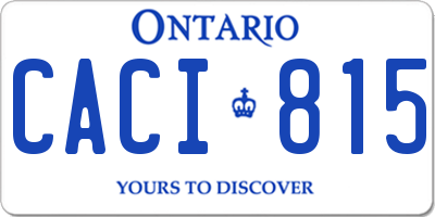 ON license plate CACI815