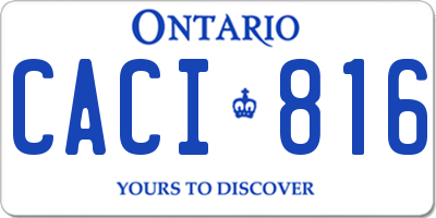 ON license plate CACI816