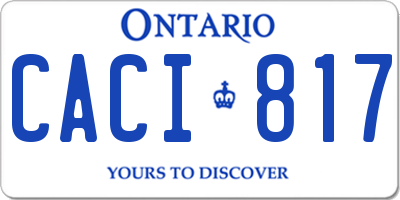 ON license plate CACI817