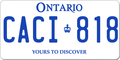 ON license plate CACI818