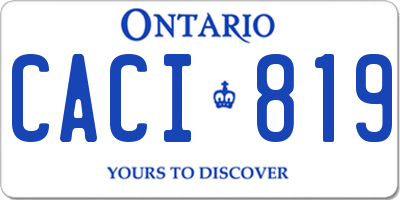 ON license plate CACI819