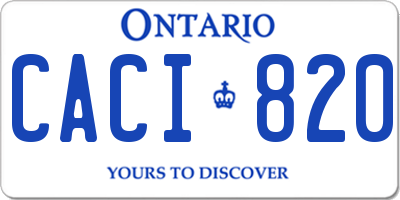 ON license plate CACI820