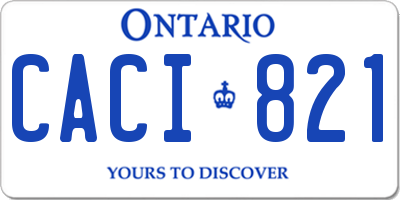 ON license plate CACI821