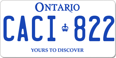 ON license plate CACI822