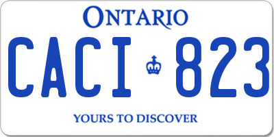 ON license plate CACI823