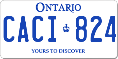 ON license plate CACI824