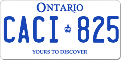 ON license plate CACI825