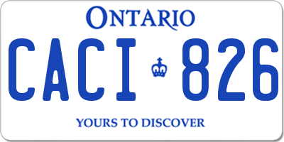 ON license plate CACI826