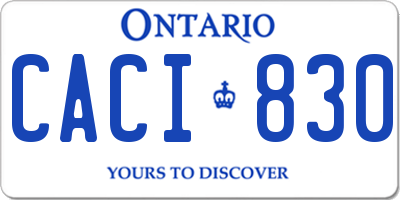 ON license plate CACI830