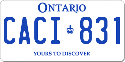 ON license plate CACI831