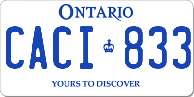 ON license plate CACI833