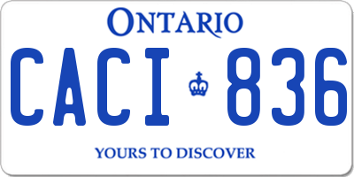 ON license plate CACI836