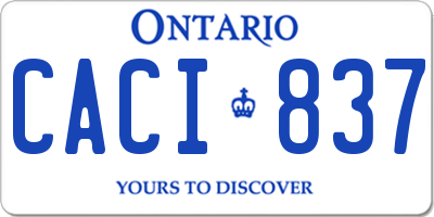 ON license plate CACI837