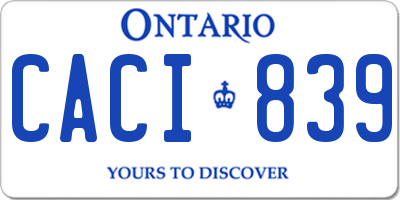 ON license plate CACI839