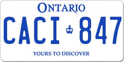 ON license plate CACI847