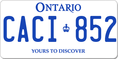 ON license plate CACI852