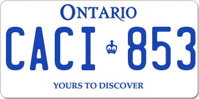 ON license plate CACI853