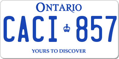 ON license plate CACI857