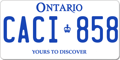 ON license plate CACI858