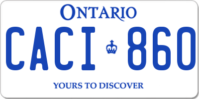 ON license plate CACI860