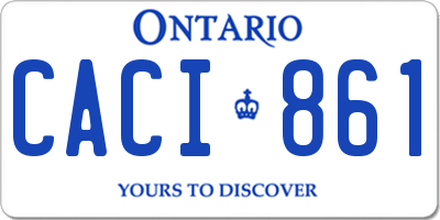 ON license plate CACI861