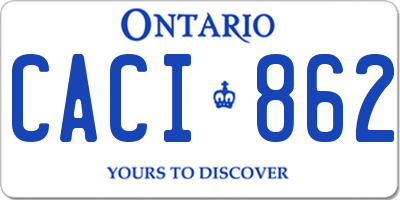 ON license plate CACI862