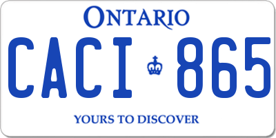 ON license plate CACI865