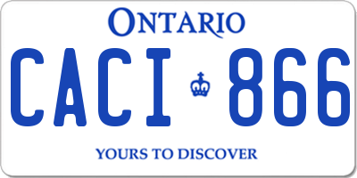 ON license plate CACI866