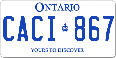 ON license plate CACI867