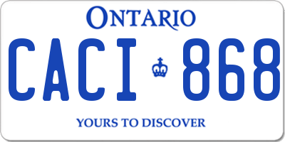 ON license plate CACI868