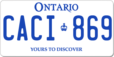 ON license plate CACI869