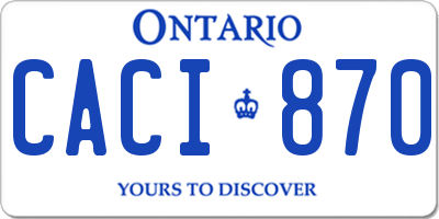 ON license plate CACI870