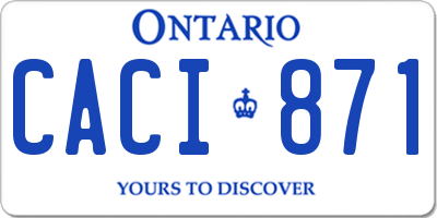 ON license plate CACI871