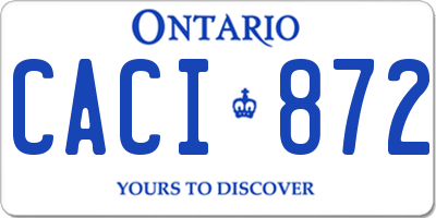 ON license plate CACI872