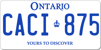 ON license plate CACI875