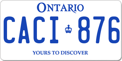 ON license plate CACI876