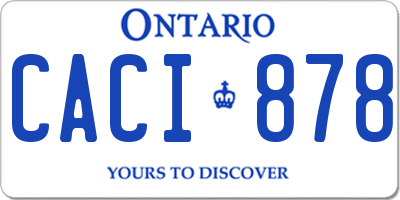 ON license plate CACI878