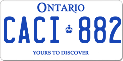 ON license plate CACI882