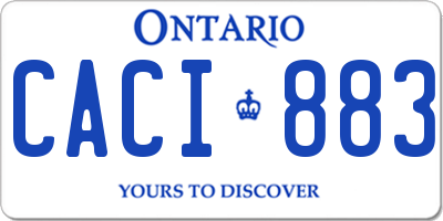 ON license plate CACI883