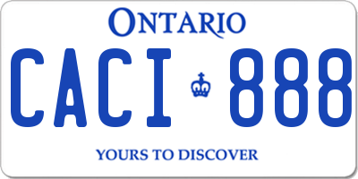 ON license plate CACI888