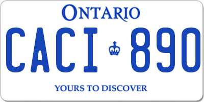 ON license plate CACI890