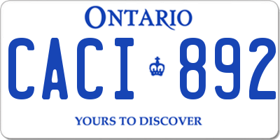 ON license plate CACI892