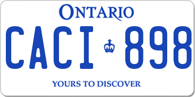 ON license plate CACI898