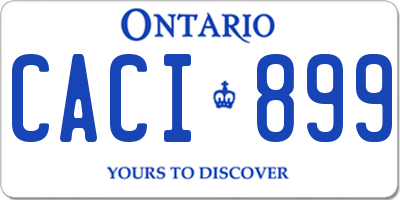 ON license plate CACI899