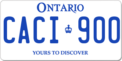 ON license plate CACI900