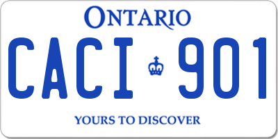 ON license plate CACI901