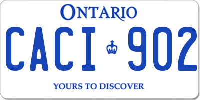 ON license plate CACI902