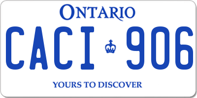 ON license plate CACI906